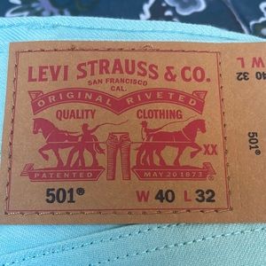 These are a pair of Levi’s jeans style 501 W 40 L 32